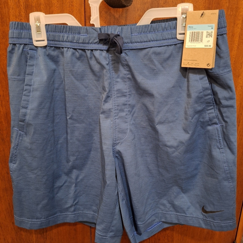 Nike Men's Form Dri-FIT 7" Unlined Versatile Blue Shorts MEDIUM